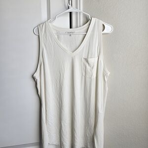 Another Love Women's White V-Neck Pocket Tank